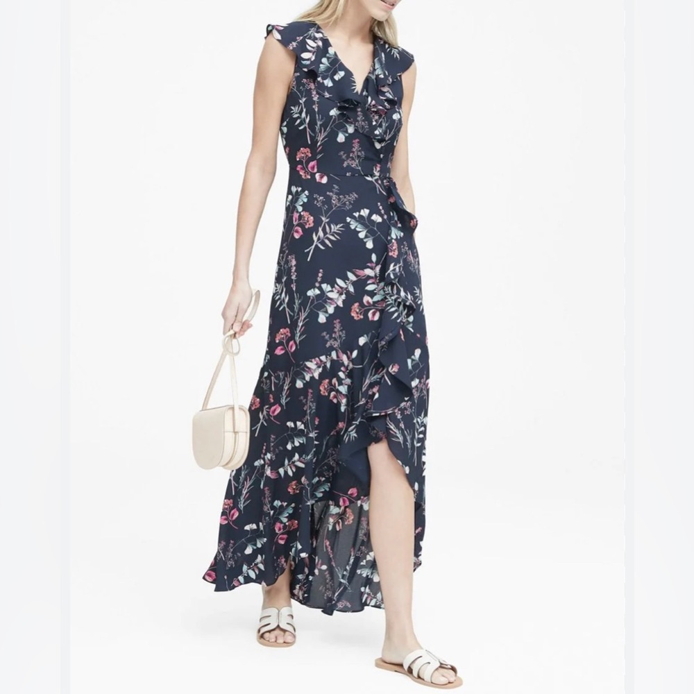 Banana Republic Faux Wrap Maxi Dress | Size 8
